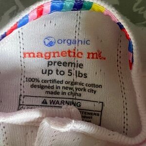 Magnetic Me Organic Cotton Preemie Onesie with Rainbow Trim